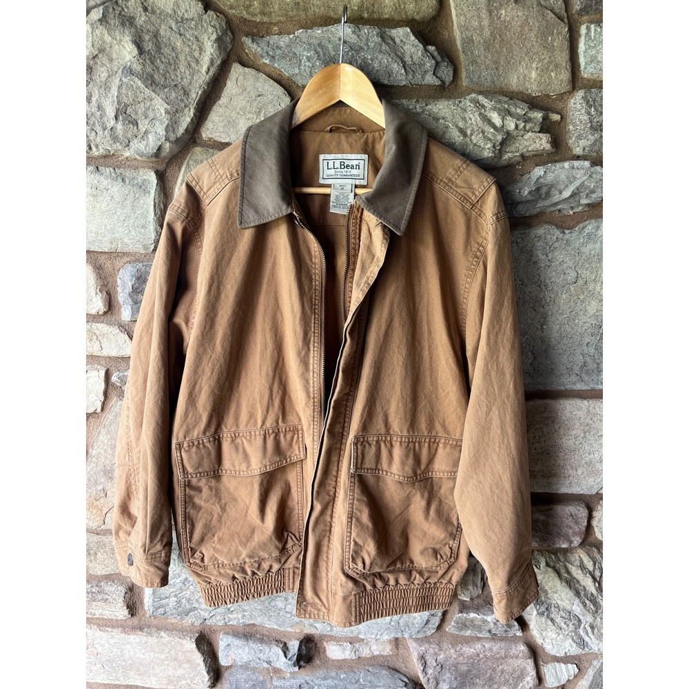 L.L. Bean Field Jacket Mens Medium Brown Barn Chore Coat Workwear Style